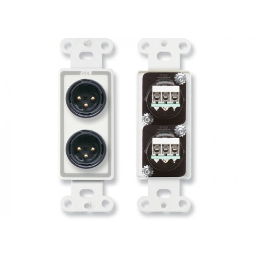 RDL D-XLR2M Decora Wall Plate w/ Dual XLR 3-Pin Male Jacks