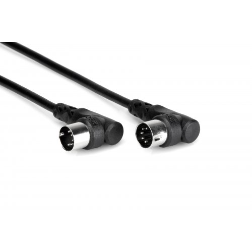 Hosa Right Angle MIDI Cable, 5-pin to 5-pin DIN - 10 Feet