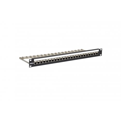 Bittree Flush-Mount Modular Feed-Through Panel in 1 RU with 1x24 Jack Config.