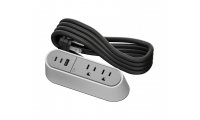 Wiremold Desktop Power Center Slim w/2x UGround, 65W USB A & C, 6ft - White