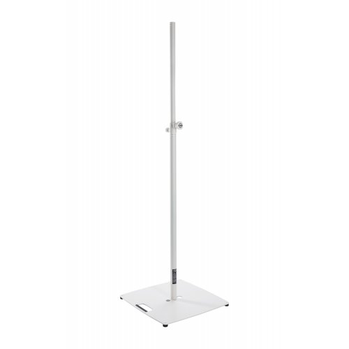 K&M 24651 Folding Lighting/Speaker Stand with Flat Base - White