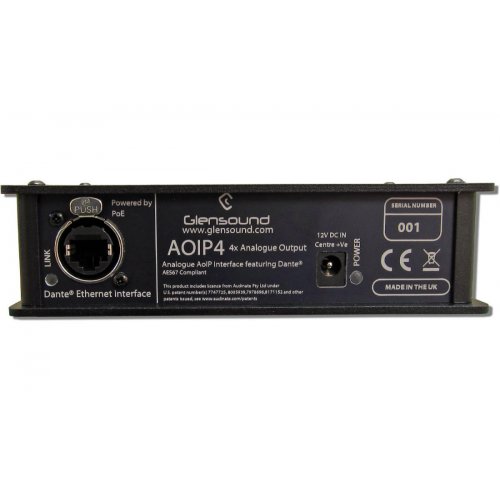 Glensound AoIP4O Four Audio Outputs To Dante / AES67