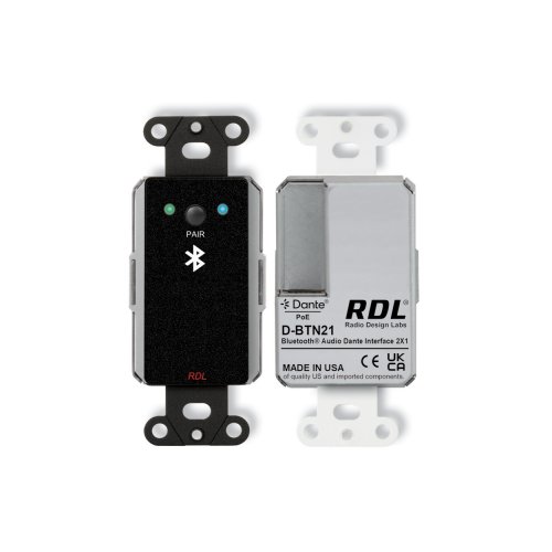 RDL BTN21 Bluetooth Audio Dante Network Interface - Black