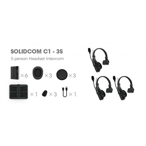 Hollyland Solidcom C1 Wireless Intercom Headset System - 3 Person