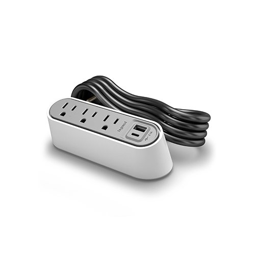 Wiremold WSPC320WH Slim Desktop Power w/ 3 UGround + 2 USB/USB-C - White