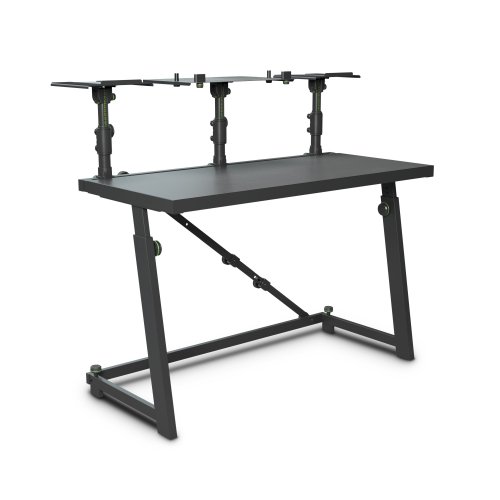 Gravity DJ Desk w/ Adjustable Loudspeaker & Laptop Trays