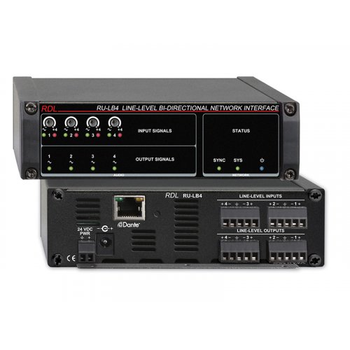 RDL RU-LB4 Line-Level Bi-Directional Dante Interface