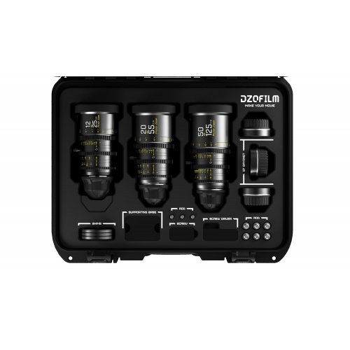 DZOFilm Pictor Zoom 3-Lens Kit (12-25, 20-55, & 50-125mm) PL & EF Mount - Black