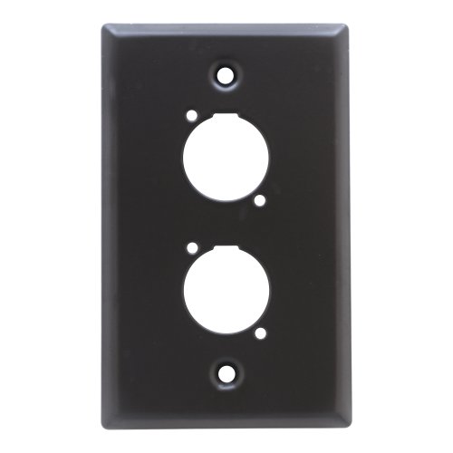 AVShop.ca Single Gang 2x D Neutrik Punch Wall Plate (Black)