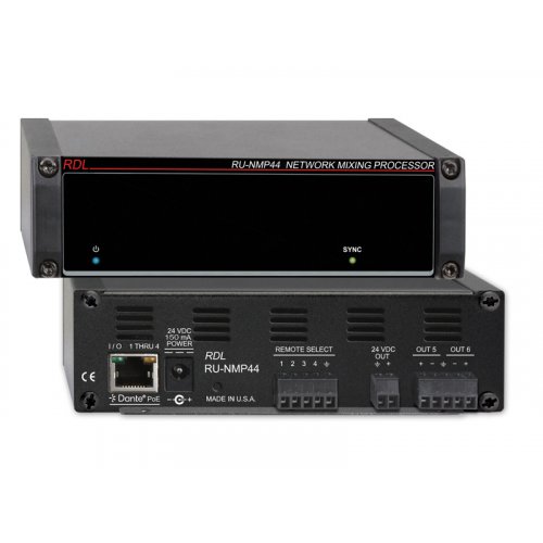 RDL RU-NMP44 4x4 Dante / AES67 Network Mixing Processor