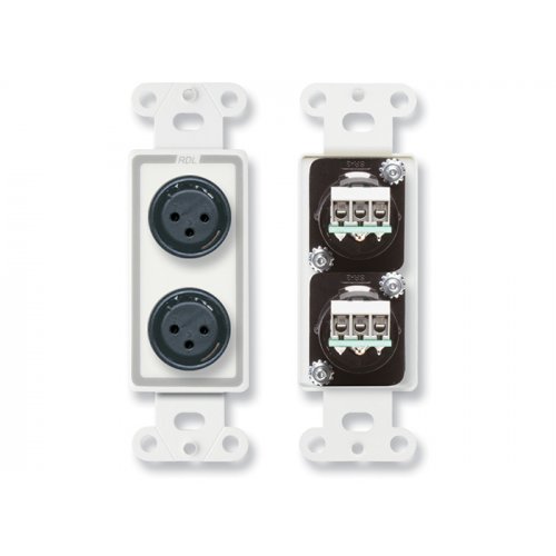 RDL D-XLR2F Decora Wall Plate w/ Dual XLR 3-Pin Female Jacks