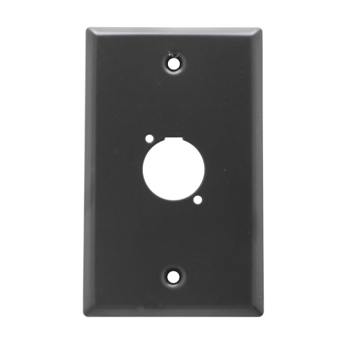 AVShop.ca Single Gang 1x D Neutrik Punch Wall Plate (Black)
