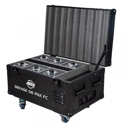 ADJ 6x MIRAGE-Q6-IP Fixtures with Flight Case & Remote - Chrome