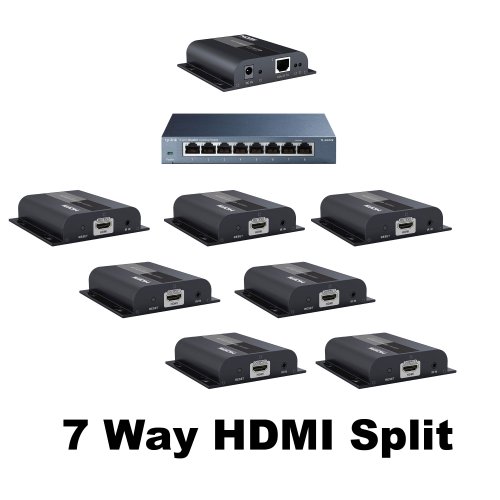 AVShop 1 to 7 4K HDMI Extender Splitter over Network