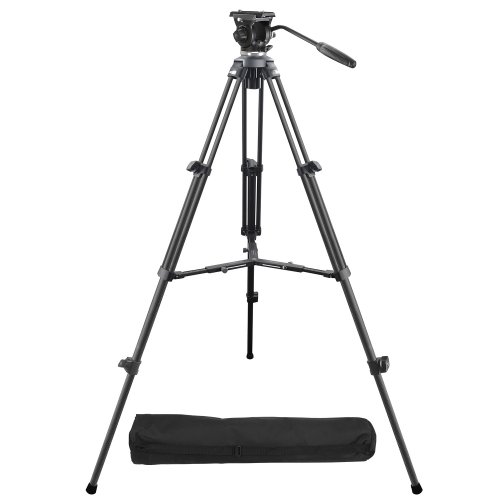 E-Image EC610R 2-Stage Carbon Fiber 65mm Fluid Head Tripod Kit