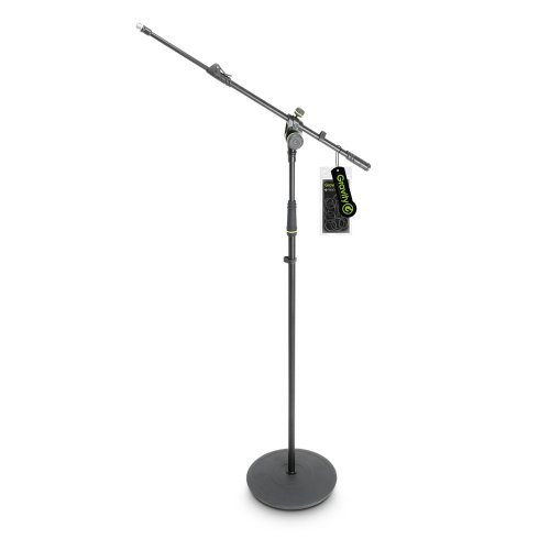 Gravity Mic Stand w/ Round Base & 2-Point Telescoping Boom - 880mm