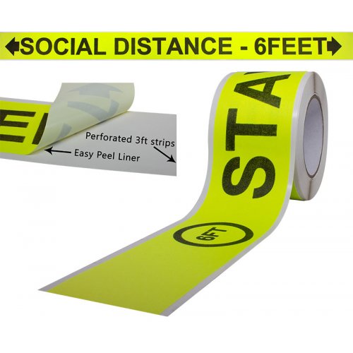 Pro Tapes SOCIAL DISTANCE 6 FEET Floor Distancing Tape - 20 PCS