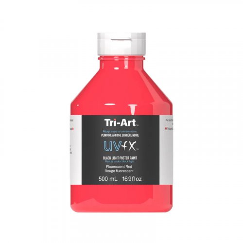 TriArt UVFX Black Light Poster Paint (500ml) - Fluorescent Red