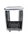 ProX 16U 24in Vertical Rack Shock Mount Case w/ Sliding Slam Doors, Wheels