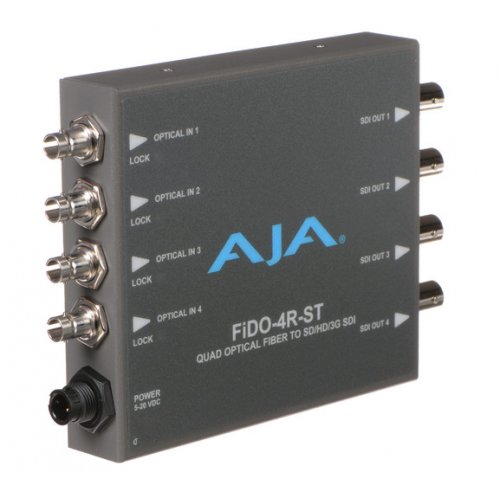 AJA FiDO-4R-ST 4-Channel Single Mode ST Fiber to 3G-SDI Receiver