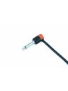 Cable Techniques Low-Profile Right Angle 1/4in TS w/Large Cap - Orange