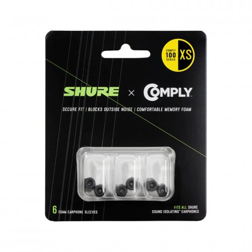 Shure EACYF1 Comply 100 Series Black Foam Sleeves (6 Pack) - X-Small