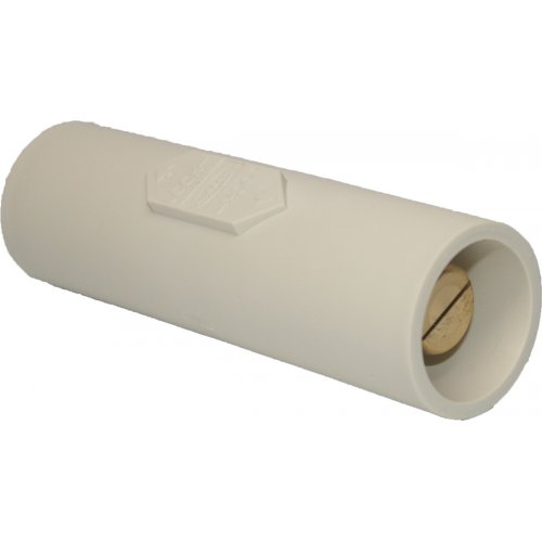 Hubbell Single Pole Camlock Turnaround Male Coupler - White