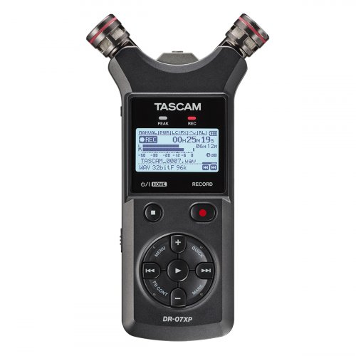 Tascam DR-07XP 2-Channel 32-Bit Float Handheld Recorder w/USB-C, Adjustable Mics