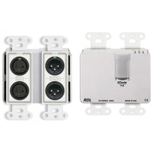 RDL DD-BN22 Bi-Directional 2x2 Mic/Line Dante Interface