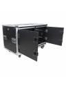 ProX 12U 24in Dual Vertical Rack Shock Mount Case w/ Sliding Slam Doors, Wheels