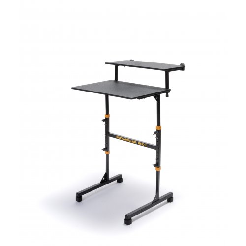 RocknRoller Compact 2-Tier Travel Keyboard Stand w/Shelf Bundle