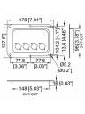 Penn-Elcom Road Case Dish for 4x D-Type Connectors - Black