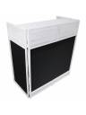 ProX VISTA DJ Booth Facade Table Station w/ Scrim Kit and Travel Bag - White
