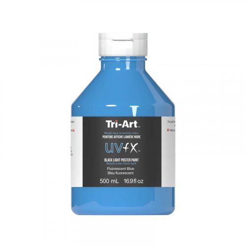 TriArt UVFX Black Light Poster Paint (500ml) - Fluorescent Blue