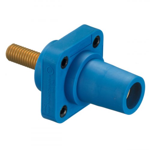 Hubbell HBLFRSBL 400A Cam Lock Female Panel Mount Threaded - Blue