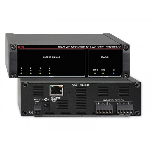 RDL RU-NL4P Dante to Line Level Interface w/ PoE