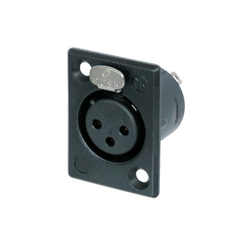 Neutrik NC3FP-BAG-1 3 Pin Female XLR P-Type Mount (Black/Silver)