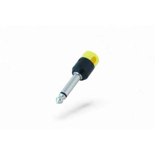 Cable Techniques Low-Profile Right Angle 1/4in TS w/Large Cap - Yellow