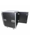 ProX 16U 20in Vertical Rack Shock Mount Case w/ Sliding Slam Doors, Wheels