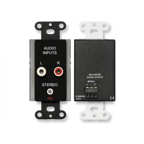 RDL DB-CIJ3 Consumer Input Wallplate - Mono Output