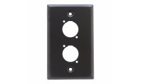 AVShop.ca Single Gang 2x D Neutrik Punch Wall Plate (Black)
