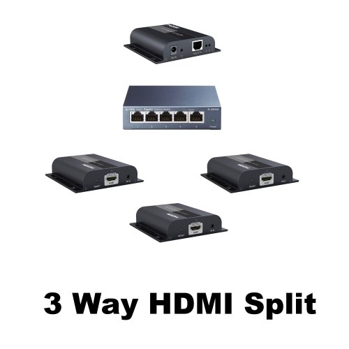 AVShop 1 to 3 4K HDMI Extender Splitter over Network