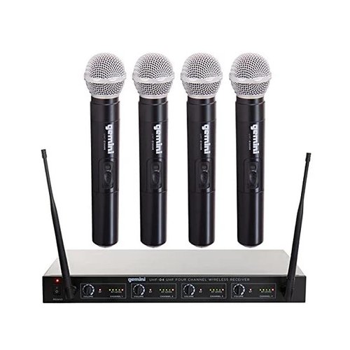 Gemini UHF-04M 4-Channel UHF Wireless Handheld Mic System
