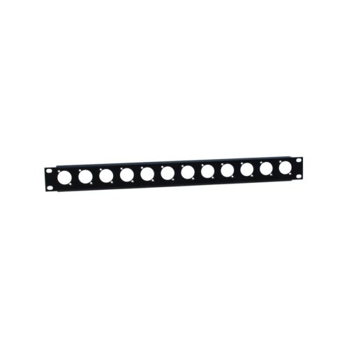 Adam Hall 1U 12-Port D-Type Rack Panel with Tie Bar