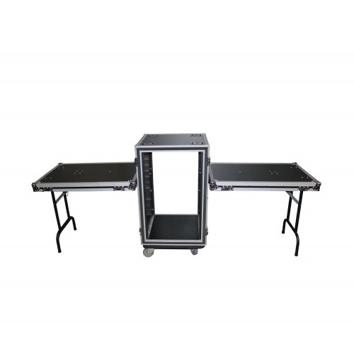 ProX 16U Vertical Shockproof 20in Deep Rack Case w/Side Tables & Casters