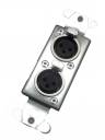 AVShop Stainless Steel Decora Wall plate w/ 2 XLR Female