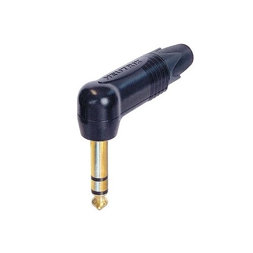 Neutrik NP3RX-B 1/4\" TRS Right Angle Phone Plug (Black/Gold)