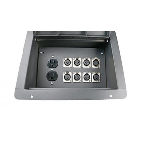 Elite Core Large Recessed Floor Box w/ 8x XLRF & 2x AC