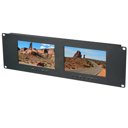 Delvcam Dual 7in VGA/DVI/Composite LCD Video Monitor