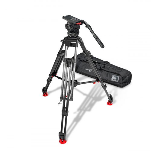 Sachtler System Video 18 w/ Heavy Duty CF Tripod Kit, Mid-Level Spreader